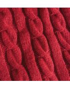 Plaid rosso in maglia ritorta - 130 x 170 cm.