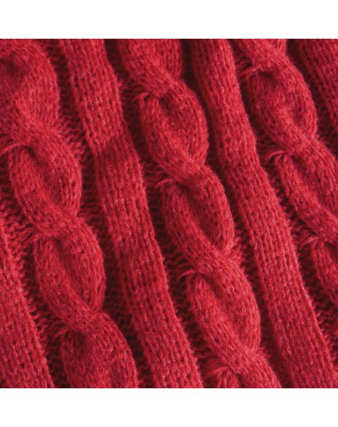 Plaid rosso in maglia ritorta - 130 x 170 cm.