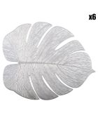 Dessous d'assiette feuille filigrane argentée - 38.5x32x0.2cm
