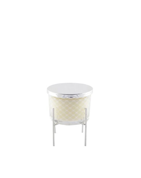 Bougie parfum patchouli avec bougeoir argenté - 11.5x11.5x13.3cm
