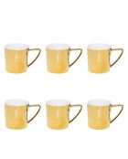Set mit 6 weißen und goldenen Porzellantassen 340 ml — 8,5 x 13,5 x 9,6 cm