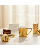 Set mit 6 weißen und goldenen Porzellantassen 340 ml — 8,5 x 13,5 x 9,6 cm