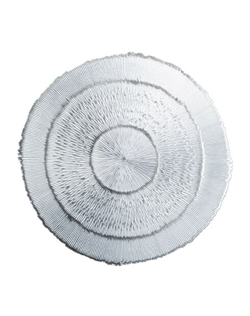 Dessous d'assiette rond argenté - 33x33x1cm