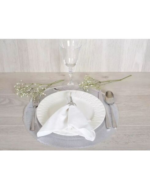 Dessous d'assiette rond argenté - 33x33x1cm