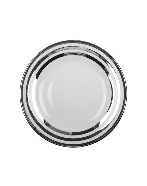 Assiette plate triple filet argenté - 27x27x2cm