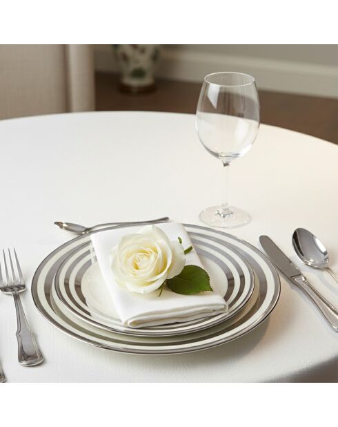 Assiette plate triple filet argenté - 27x27x2cm