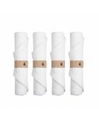 Lot de 4 ronds de serviettes en simili cuir beige - 5x5x1 cm