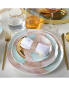Lot de 4 ronds de serviettes en simili cuir beige - 5x5x1 cm