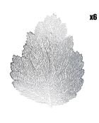 Dessous d'assiette feuille de chêne argentée - 47x36x1cm
