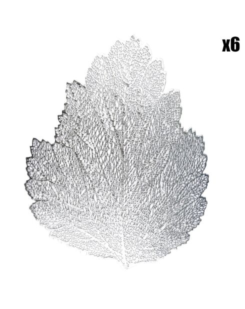 Dessous d'assiette feuille de chêne argentée - 47x36x1cm