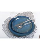 Dessous d'assiette feuille de chêne argentée - 47x36x1cm
