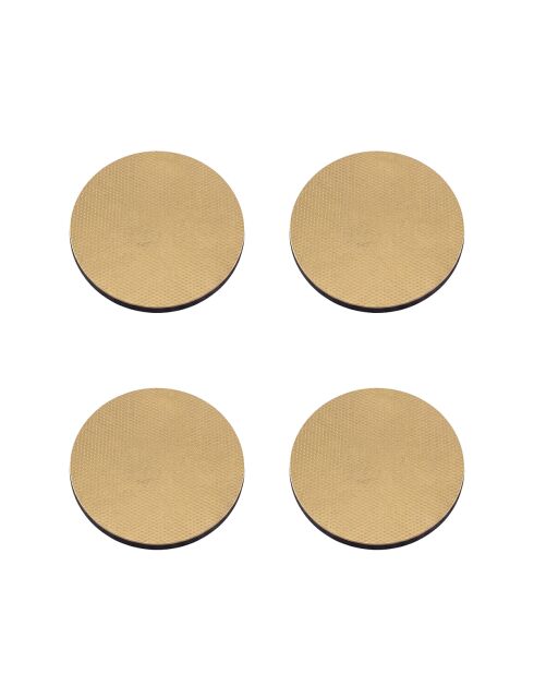 Lot de 4 dessous de verre dorés - 10x10x1 cm