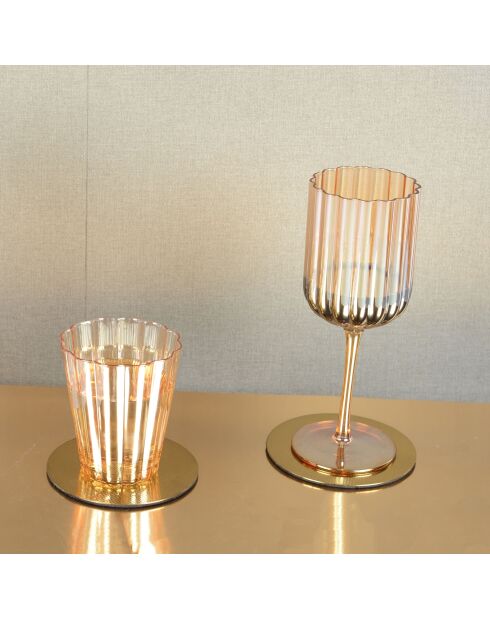 Lot de 4 dessous de verre dorés - 10x10x1 cm