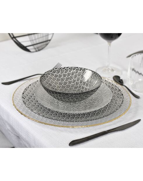 Set di posate 24 pezzi nero lucido