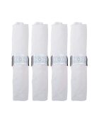 Lot de 4 ronds de serviettes métal argentés design fleurs - 5x5x2.5 cm
