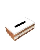 Caja de pañuelos de madera con tapa blanca - 23 x 13,5 x 7,5 cm