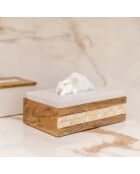 Caja de pañuelos de madera con tapa blanca - 23 x 13,5 x 7,5 cm