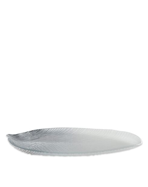 Feuille dégradée argentée grand modèle - 43x20x3.2cm