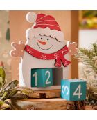 Calendrier perpétuel Secrets de Noël bonhomme de neige - 13 x 13 x 3,5 cm.