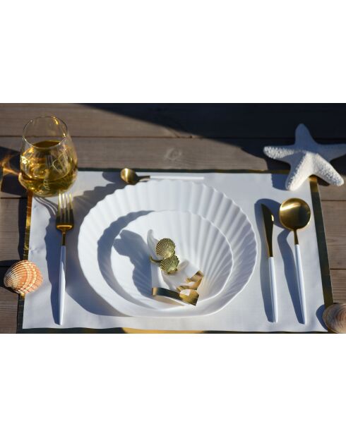 Dessous d'assiette jetables rouleau 32 pièces blanc et doré - 31.5x45x1cm