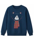 Felpa in pile blu scuro Christmas in Lapland