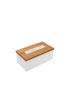 Caja de madera blanca con tapa - 18 x 11 x 7,5 cm