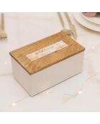 Caja de madera blanca con tapa - 18 x 11 x 7,5 cm