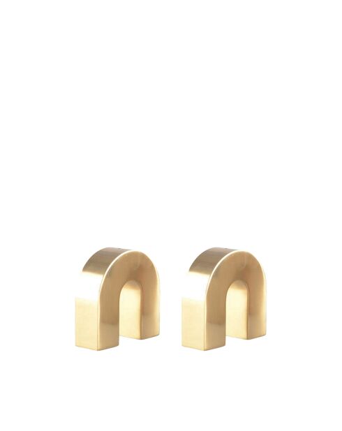Salière et poivrière arc doré - 6x2x6cm