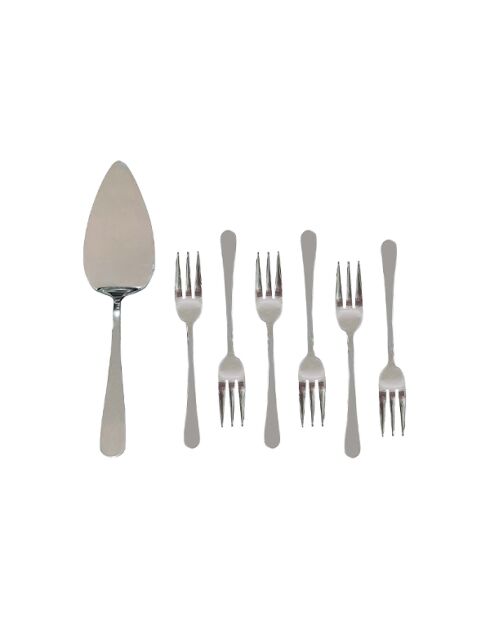 Set de 7 piezas de pastelería plateadas - 22,7 x 4,8 x 0,28 cm
