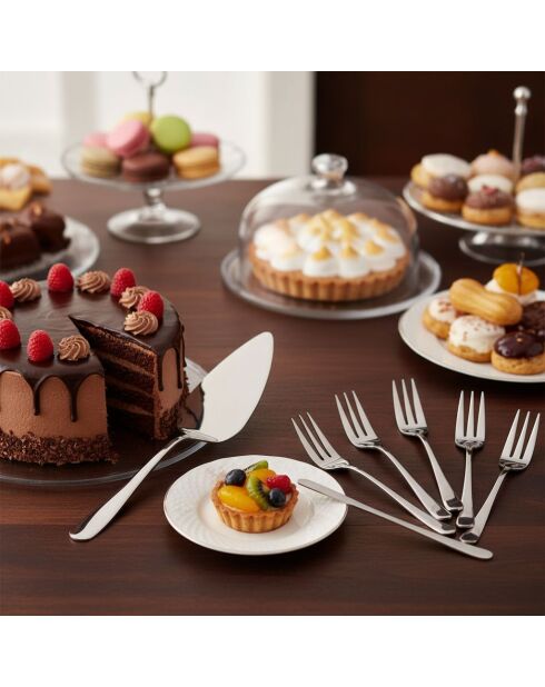 Set de 7 piezas de pastelería plateadas - 22,7 x 4,8 x 0,28 cm
