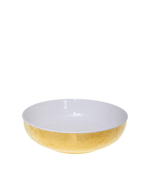 Saladier blanc et doré - 25.3x25.3x7.5cm