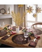 Set di 4 tovagliette Chemin des Edges in feltro con decorazione a lepre - Ø 35 cm.