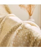 Plaid Neige féerique toucher peluche écru et beige - 125 x 150 cm.