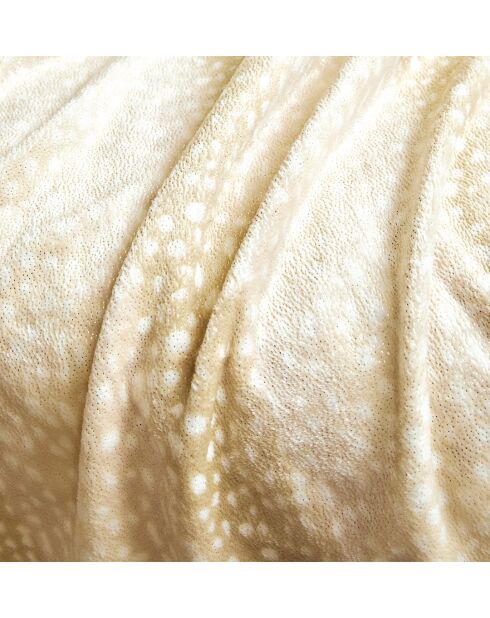 Plaid Neige féerique toucher peluche écru et beige - 125 x 150 cm.