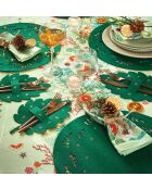 Lot de 4 dessous d’assiettes Jardins de Sartène en feutrine verte - Ø 37 cm.