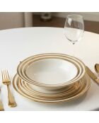 Assiette creuse triple filet or - 23x23x4cm