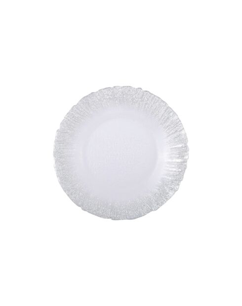 Assiette à dessert flash argentée - 21.5x21.5x2cm