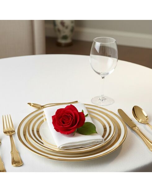 Assiette plate triple filet or - 27x27x2cm