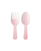Couverts à salade en mélamine rose - 27x9.5x1cm