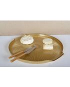 Plateau à fromage en verre doré - 30x28x2cm