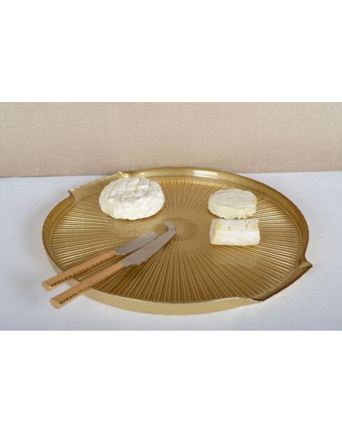 Plateau à fromage en verre doré - 30x28x2cm