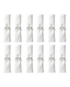 Lot de 12 ronds de serviettes en cristal transparent - 5x5x1.5 cm