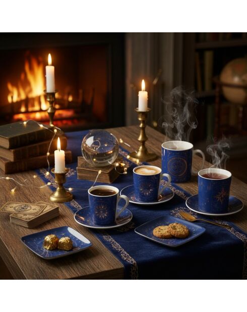 Lot de 4 mugs Astres bleus - 8.2x8.2x10.5 cm