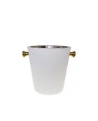 Secchiello per champagne ecru e oro - 20,5x20,5x22 cm