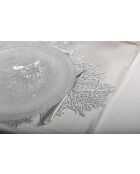 Dessous d'assiette feuille argentée - 57x40x1cm