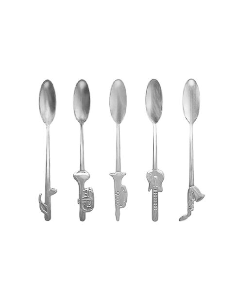 Lot de 6 cuillères musica - 12.5x1.5x1 cm