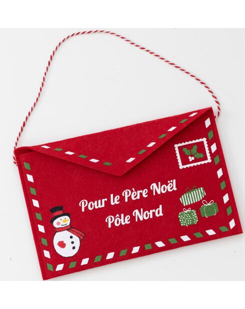 Enveloppe au Père Noël en feutrine - 16 x 25 cm.