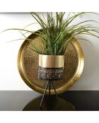Support plantes métal avec vase doré - 21x20x34cm