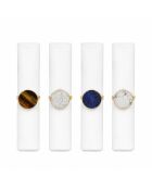 Lot de 4 ronds de serviettes pierres multicolores - 5x5x5 cm