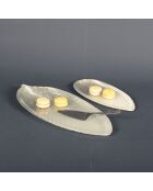 Feuille dégradée argentée petit modèle - 30x14x2cm
